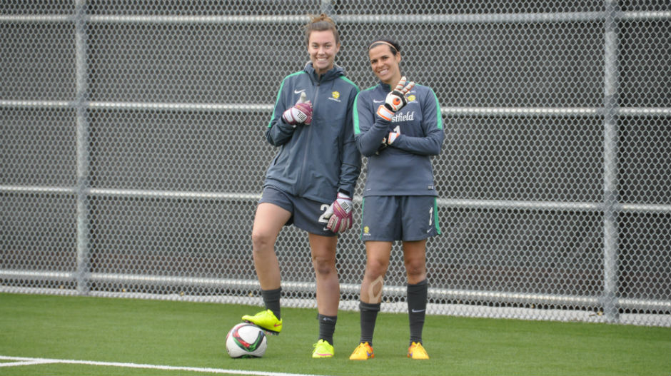 Goalkeepers union members Mackenzie Arnold and Lydia Williams.