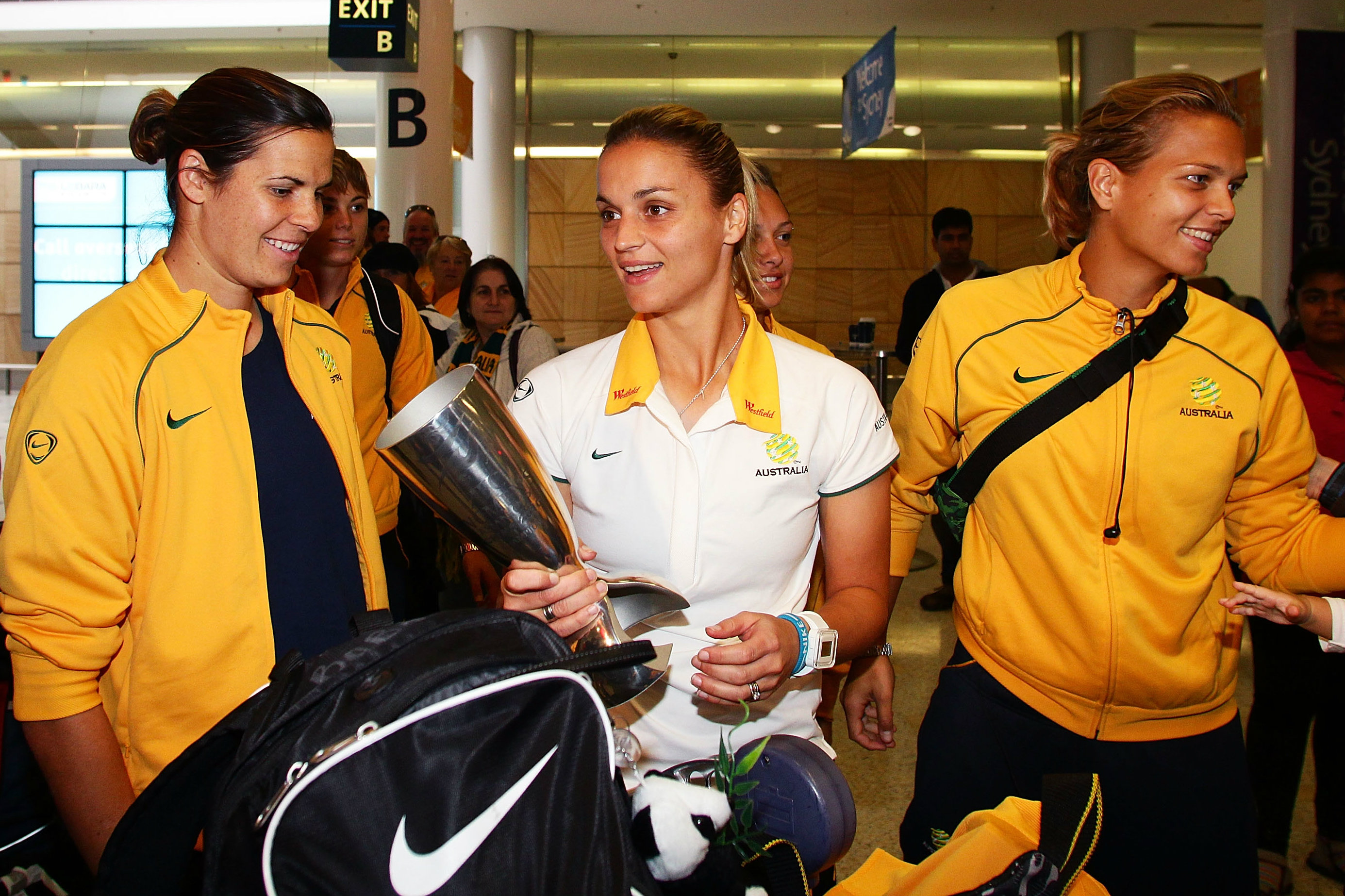 Melissa Barbieri bringing him the AFC Asian Cup for the Westfield Matildas.