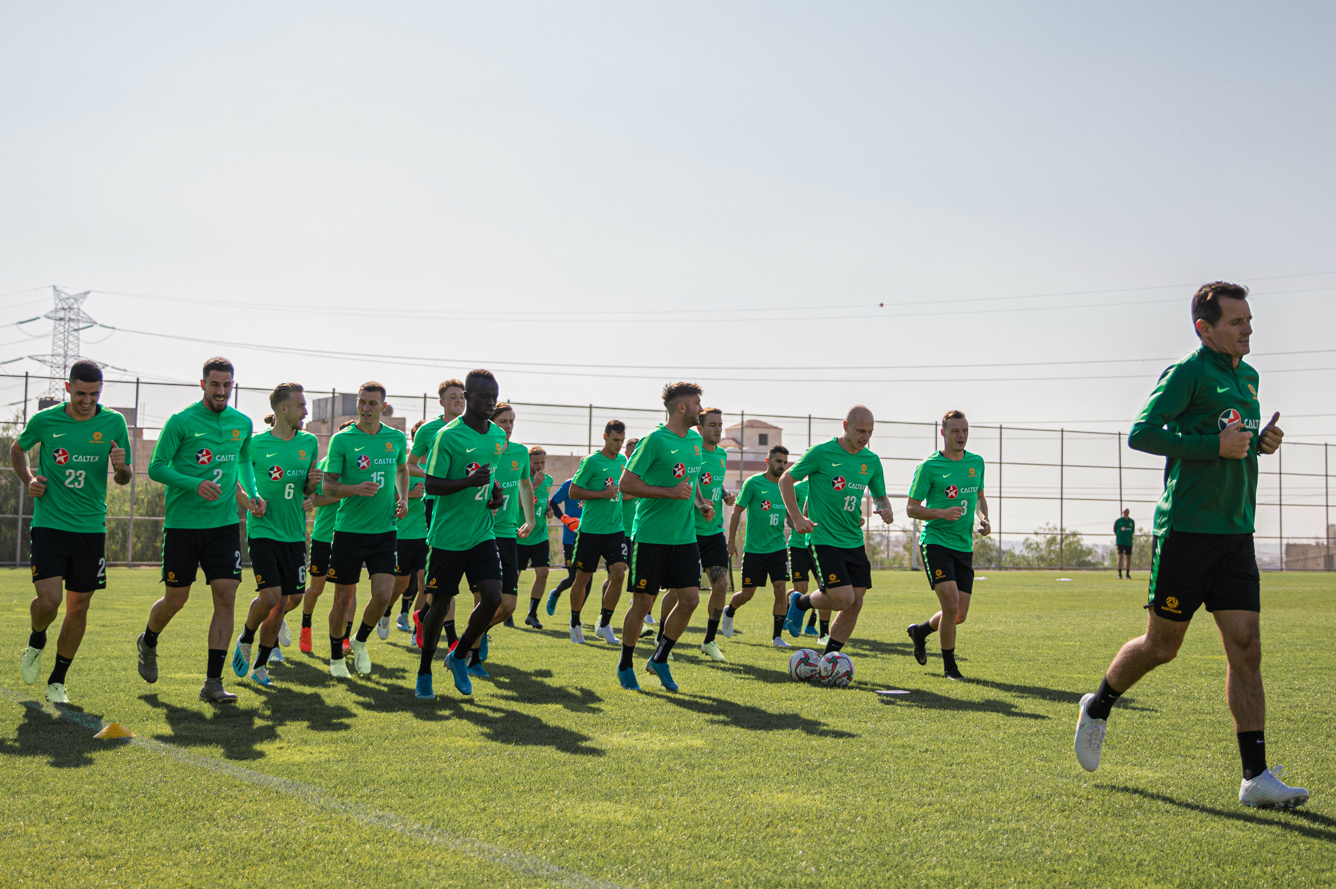 Caltex Socceroos in training in Amman