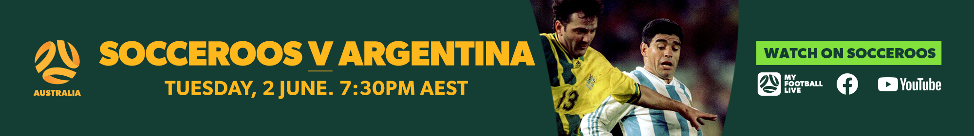 Socceroos Australia v Argentina Thin Banner