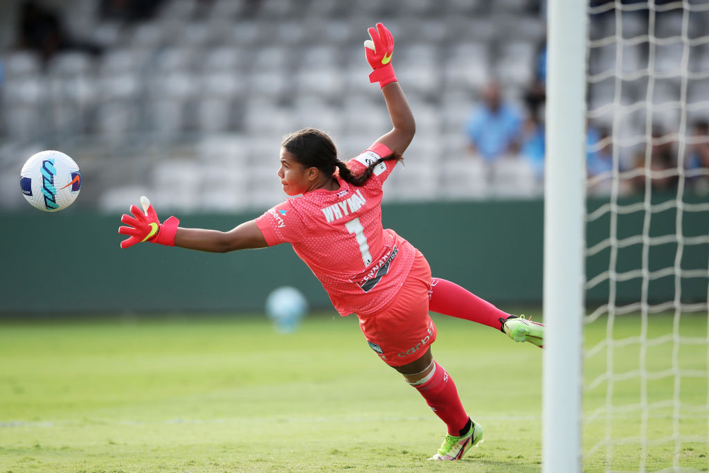 Sydney FC goalkeeper Jada Mathyssen-Whyman makes a save during the round eight A-League Women's match between Sydney FC and Melbourne City at Netstrata Jubilee Stadium (Photo: GettyImages)