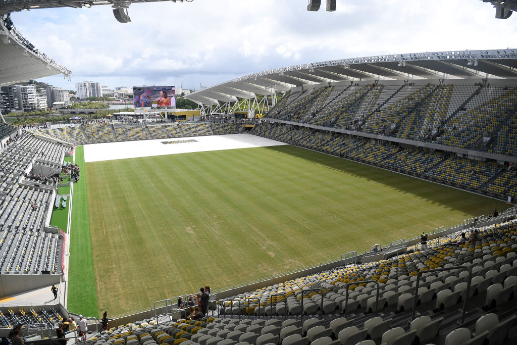 A general view is seen of the field of play during the open day for Queensland Country Bank Stadium on February 22, 2020 in Townsville, Australia.
