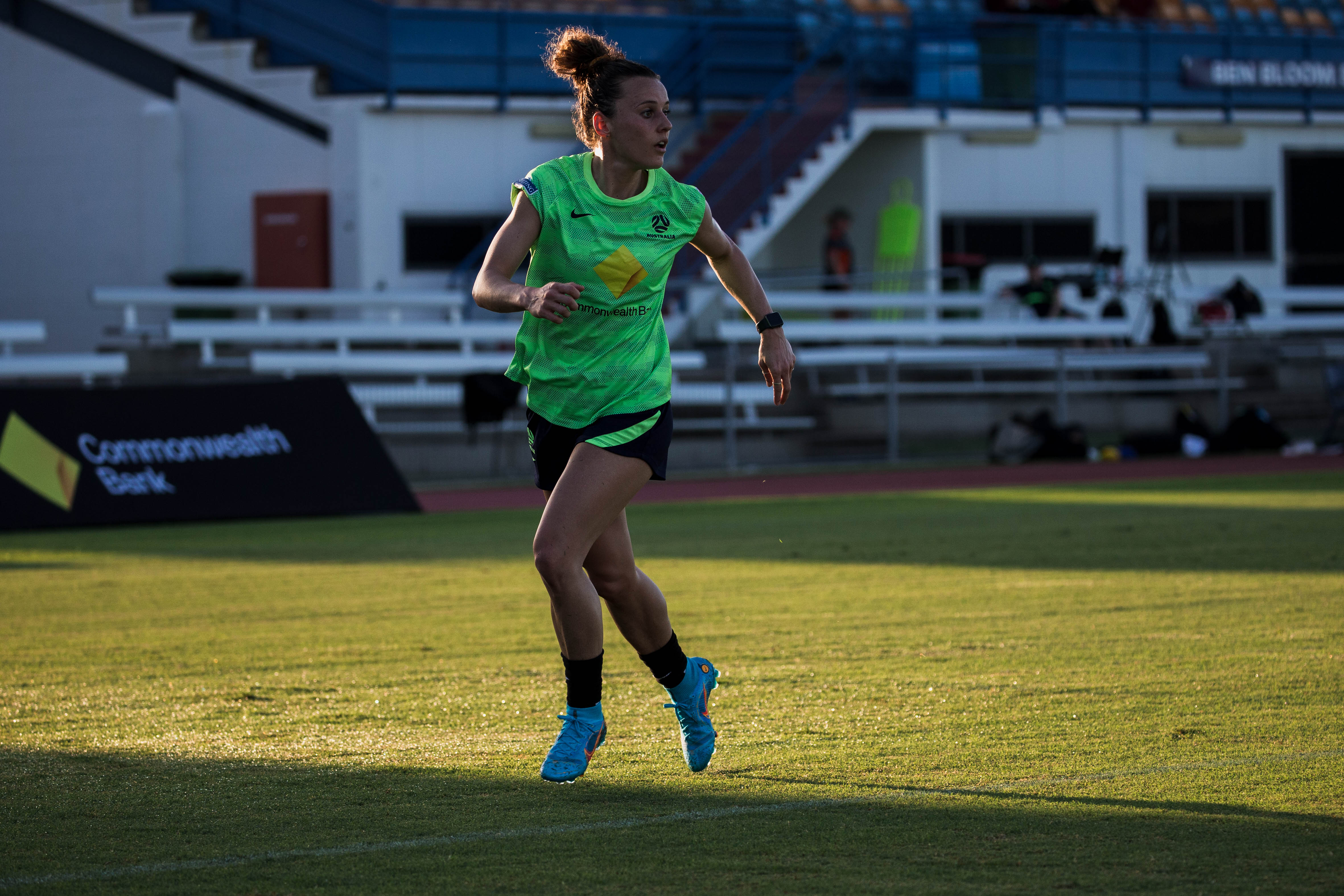 Hayley Raso training in camp in Townsville