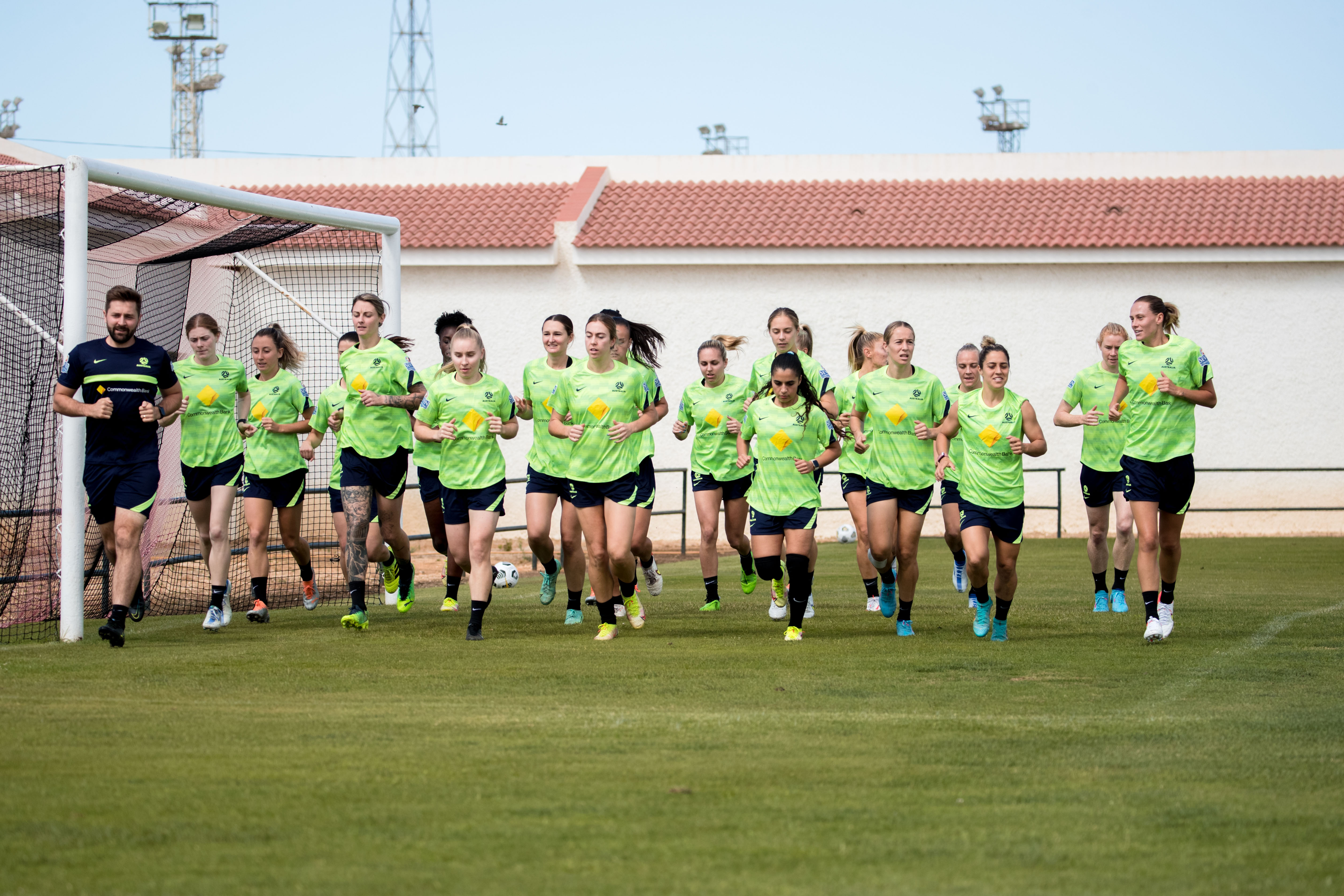 The CommBank Matildas training in Huelva, Spain. (Photo: Ann Odong / Football Australia)