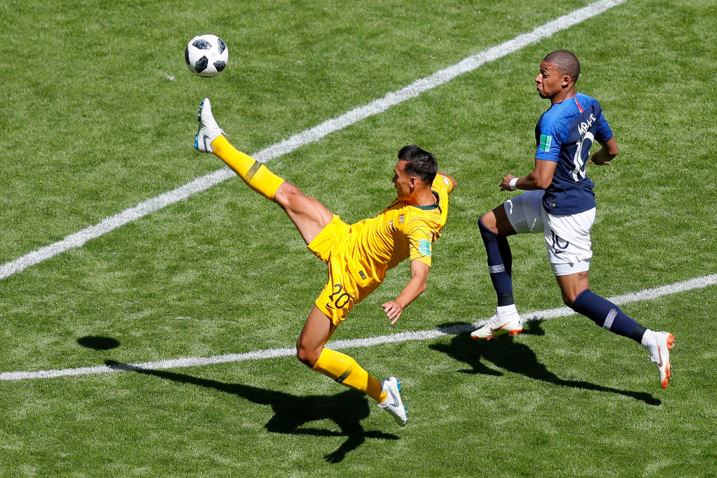 Trent Sainsbury in action at the 2018 FIFA World Cup against France