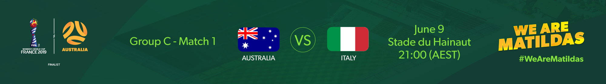 Matildas v Italy Fixture