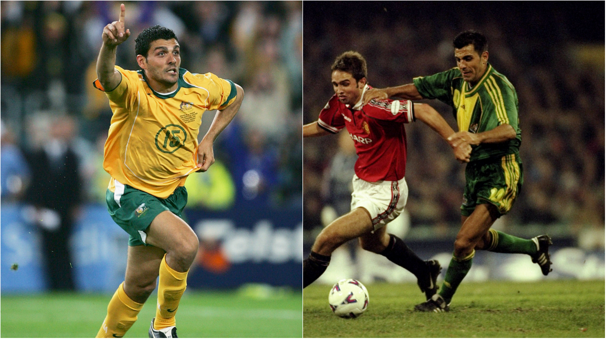 John and Ross Aloisi playing for the Caltex Socceroos