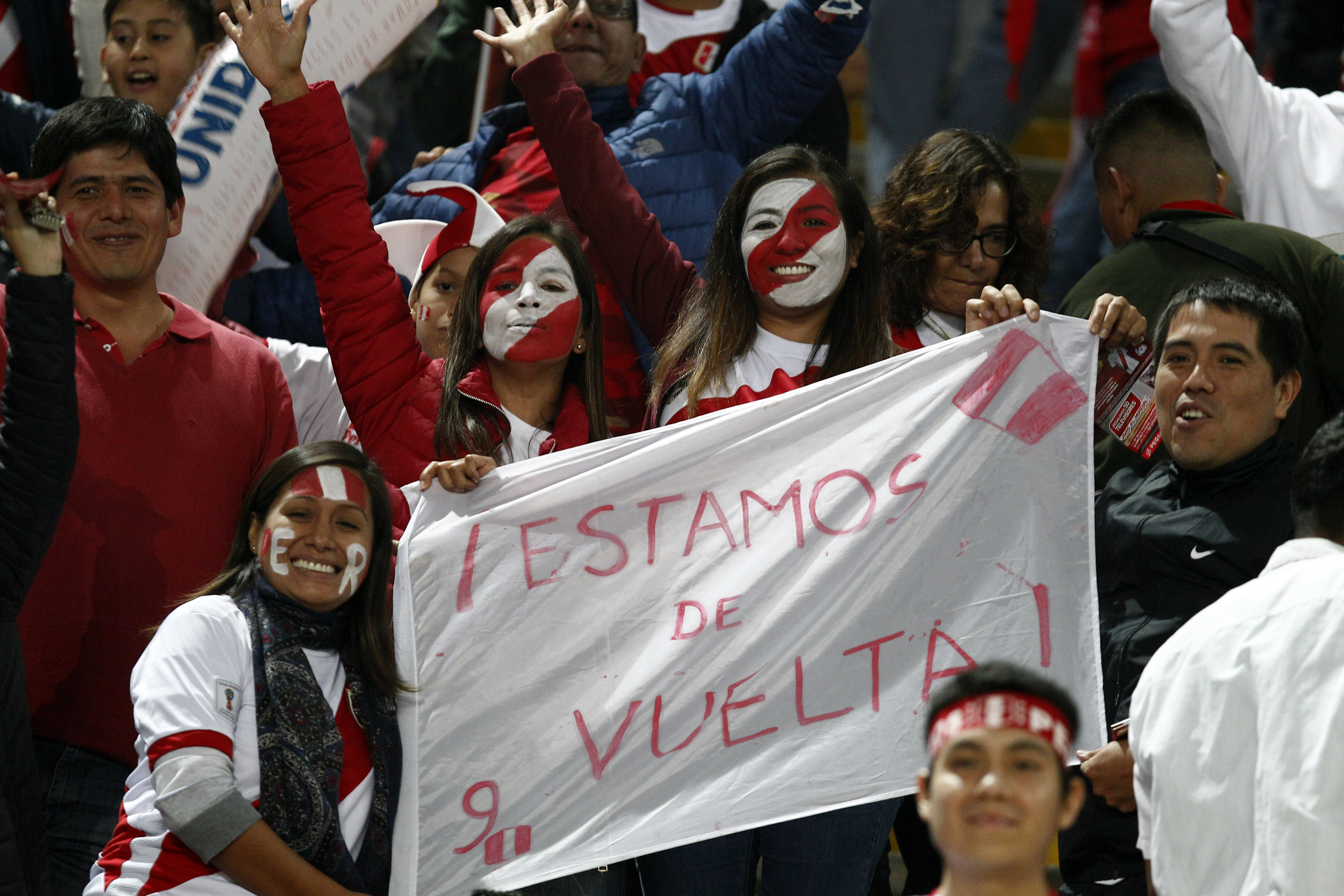 Peru fans soak up the atmosphere in Lima.