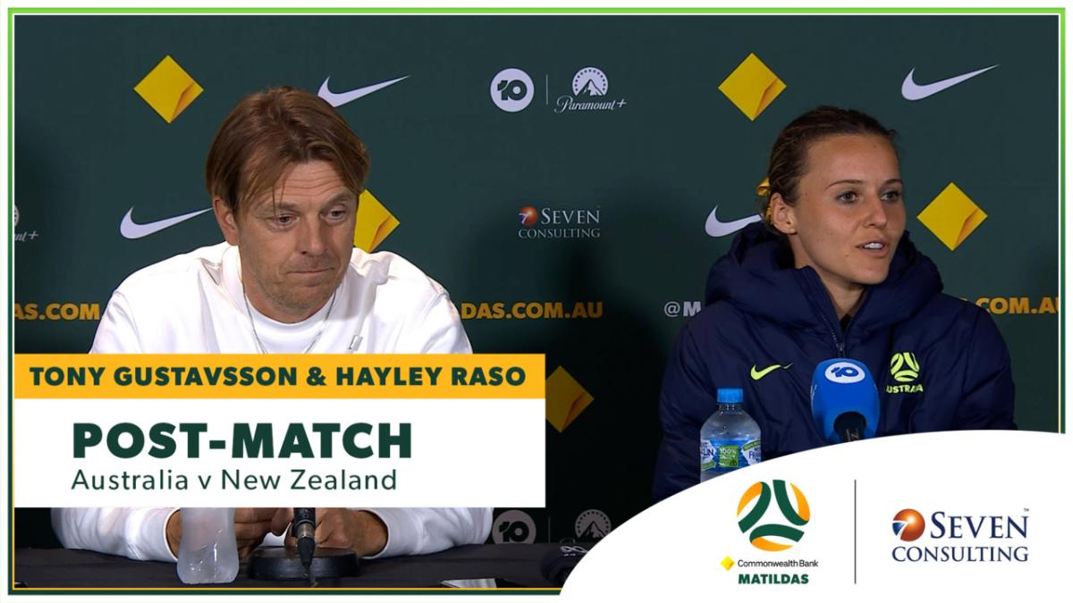 Tony Gustavsson & Hayley Raso | Post-match Press Conference | AUS v NZ Canberra