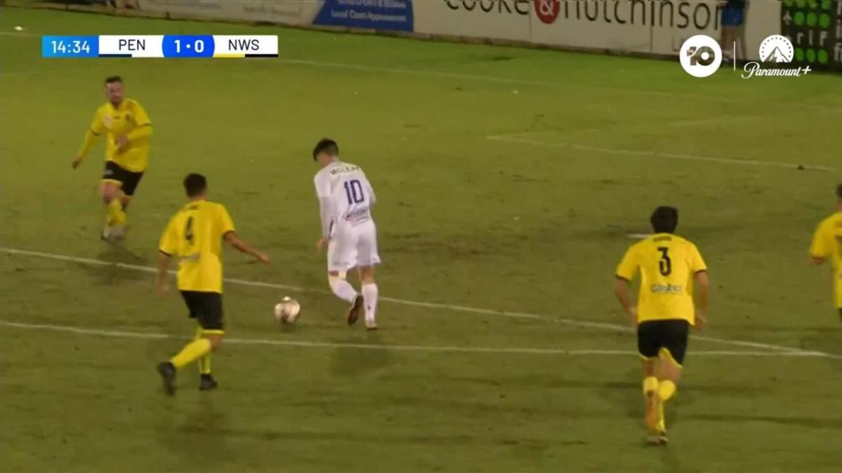 GOAL: Jake McLean gets Power's first Australia Cup goal in the national rounds