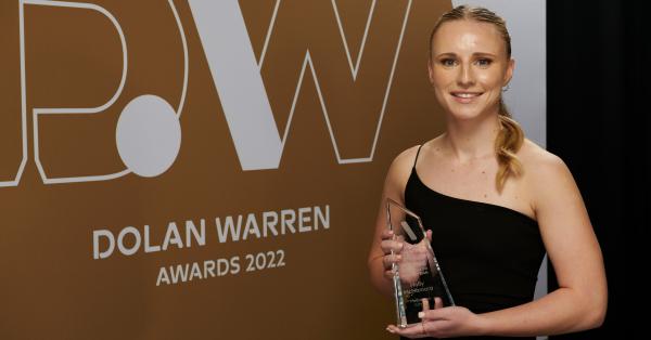 Holly McNamara awarded the Young Footballer of the Year at the Dolan Warren Awards 